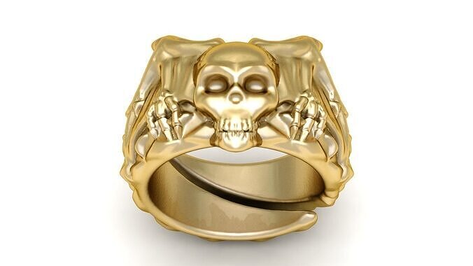 HUMAN SKULL HEAD RING 3D PRINTABLE MODEL 3D print model