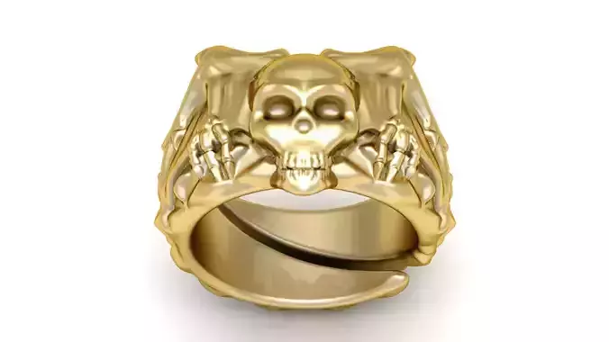 HUMAN SKULL HEAD RING 3D PRINTABLE MODEL 3D print model
