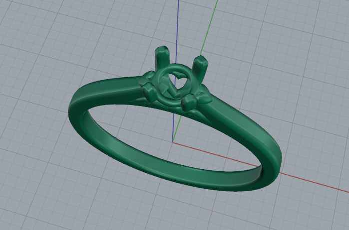 Solitaire ring Model 7336 3D print model_2