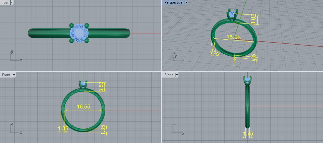 Solitaire ring Model 7335 3D print model_5