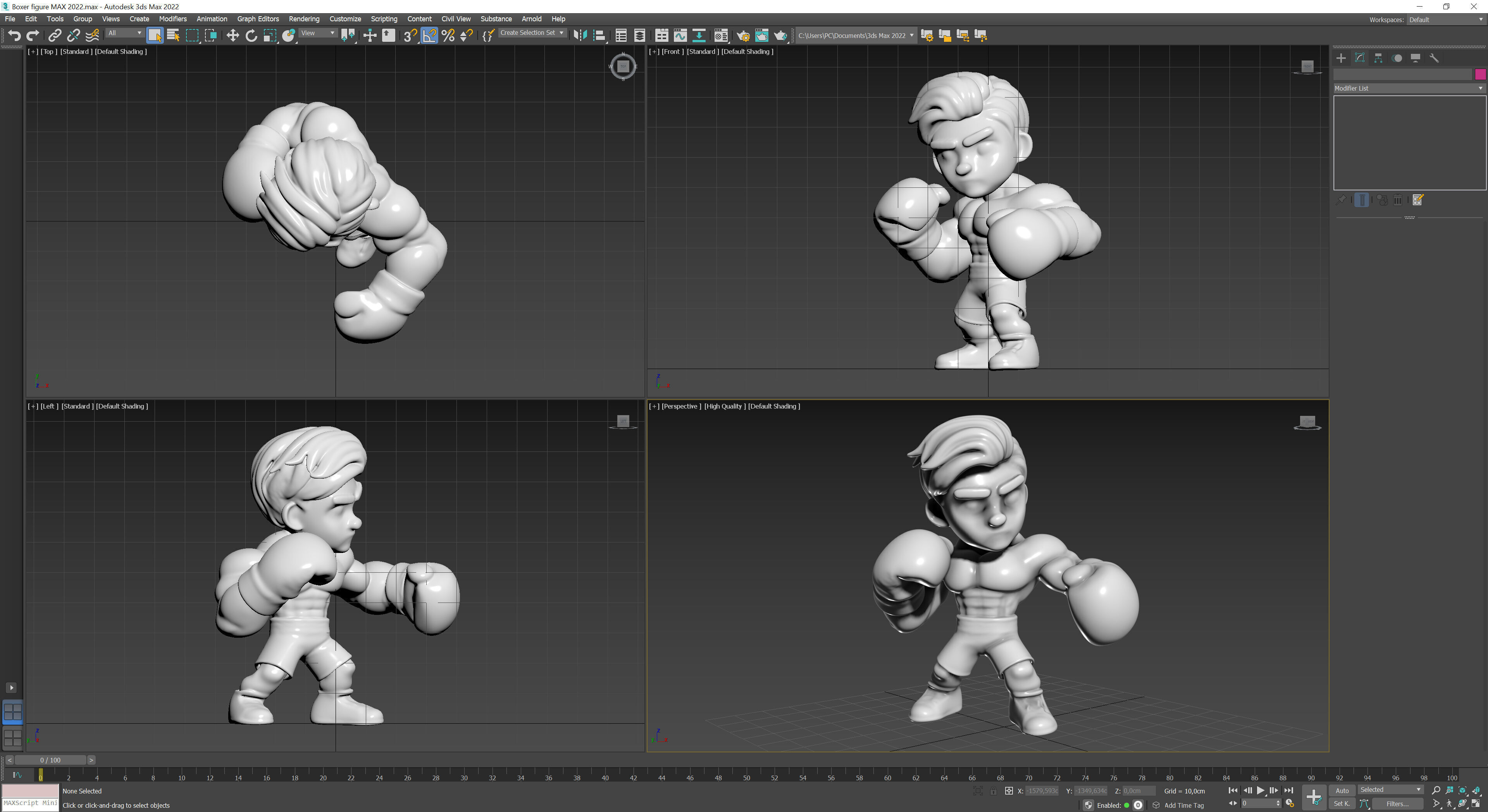 Boxer figure 3D print model_11