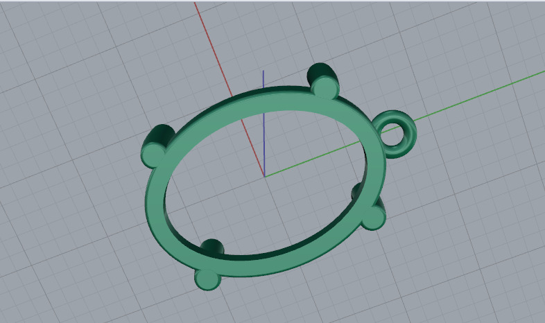 Oval pendant Model 7330 3D print model_4