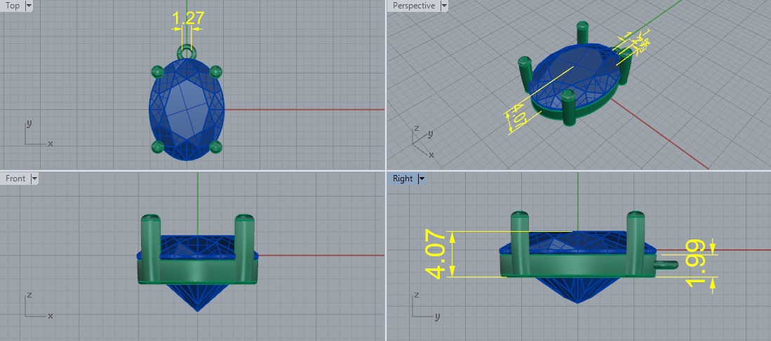 Oval pendant Model 7330 3D print model_5