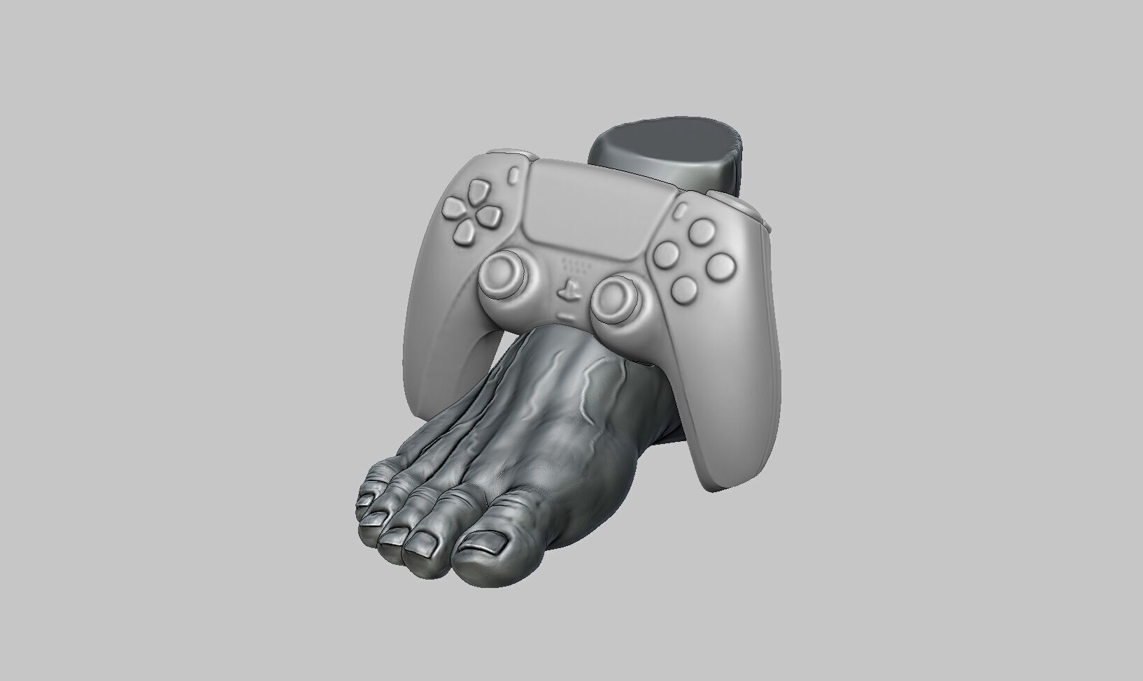 Foot Ps5 controller stand Human foot head ps5controller holder 3D print model_6
