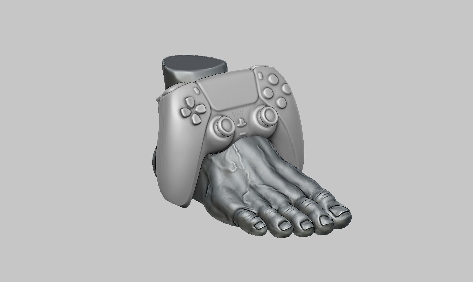 Foot Ps5 controller stand Human foot head ps5controller holder 3D print model_4