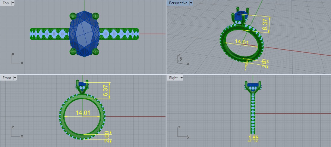 Solitaire ring Model 7322 3D print model_5