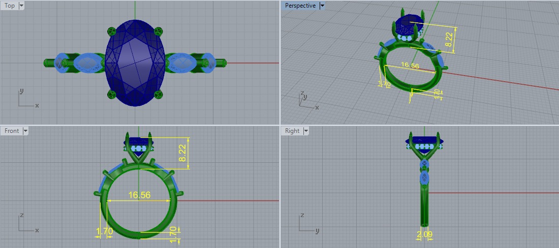 Solitaire ring Model 7321 3D print model_6