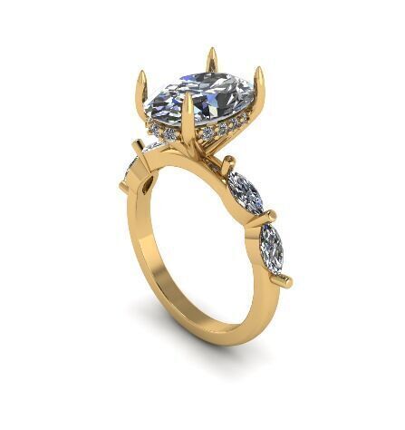 Solitaire ring Model 7321 3D print model_2