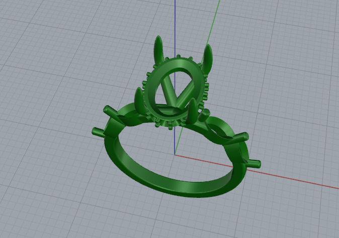 Solitaire ring Model 7321 3D print model_3