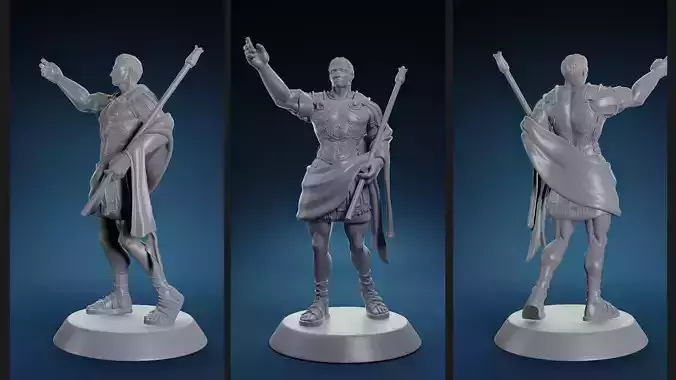 Octavian Augustus the first emperor of Rome in miniature 80 mm 3D print model
