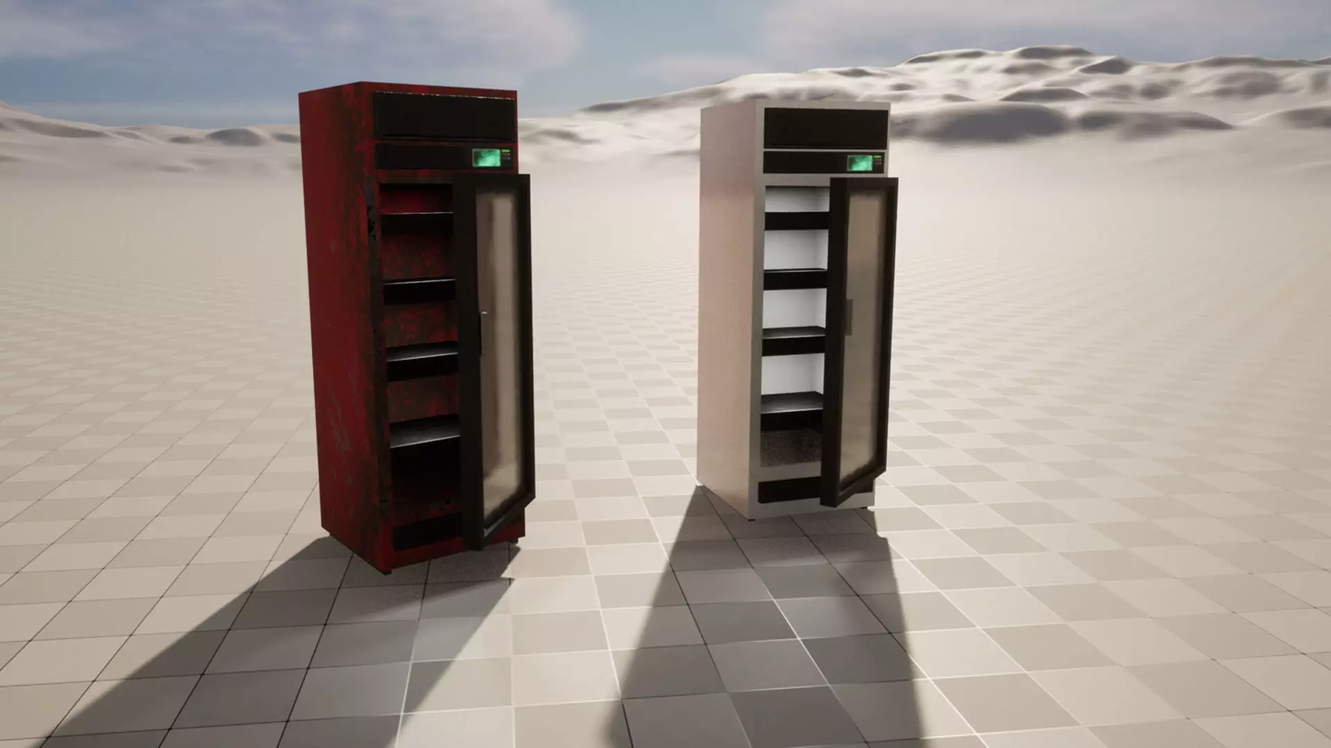 Standing Convenience Store Frig 2 Styles Low-poly 3D model_0