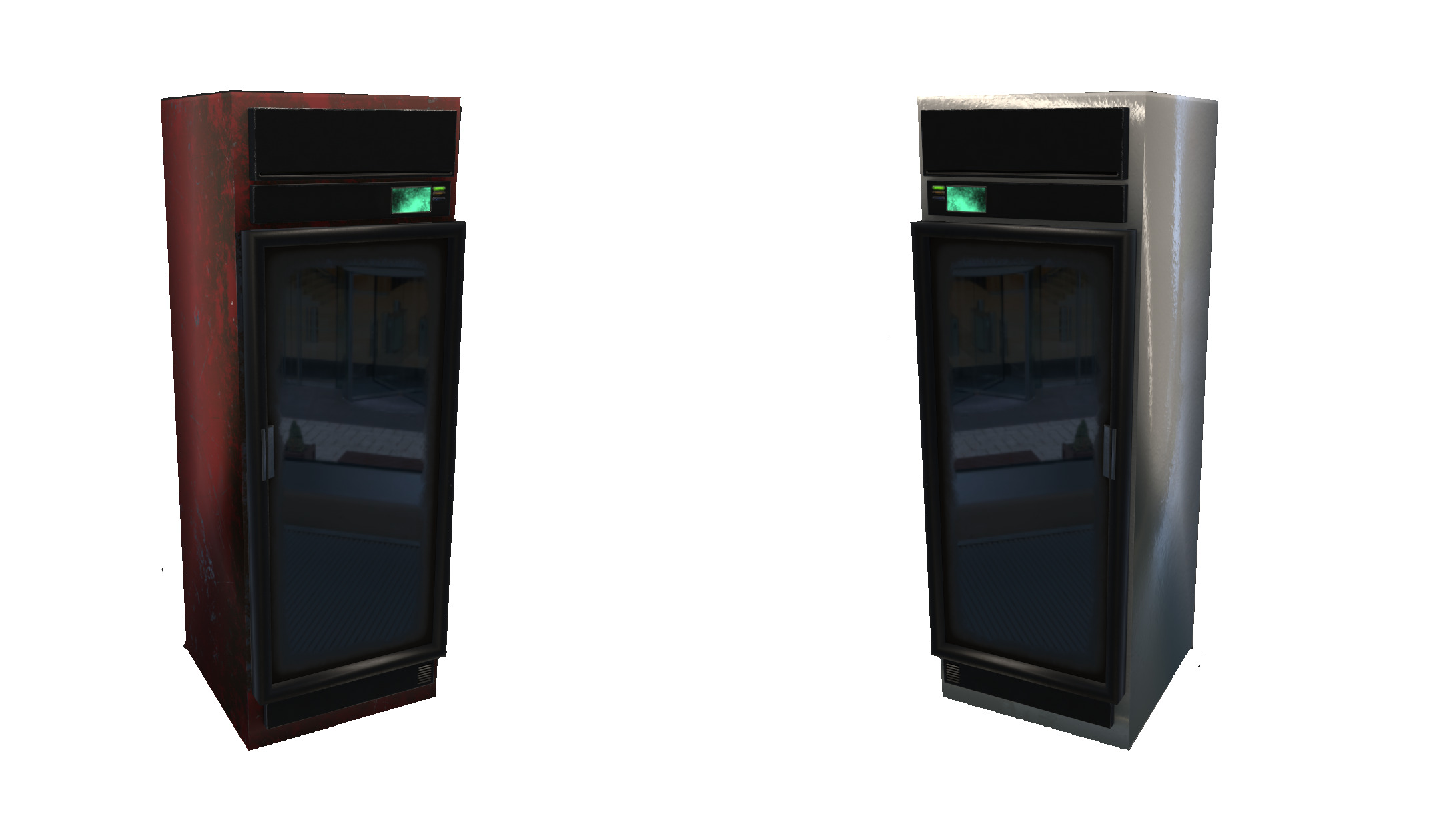 Standing Convenience Store Frig 2 Styles Low-poly 3D model_6