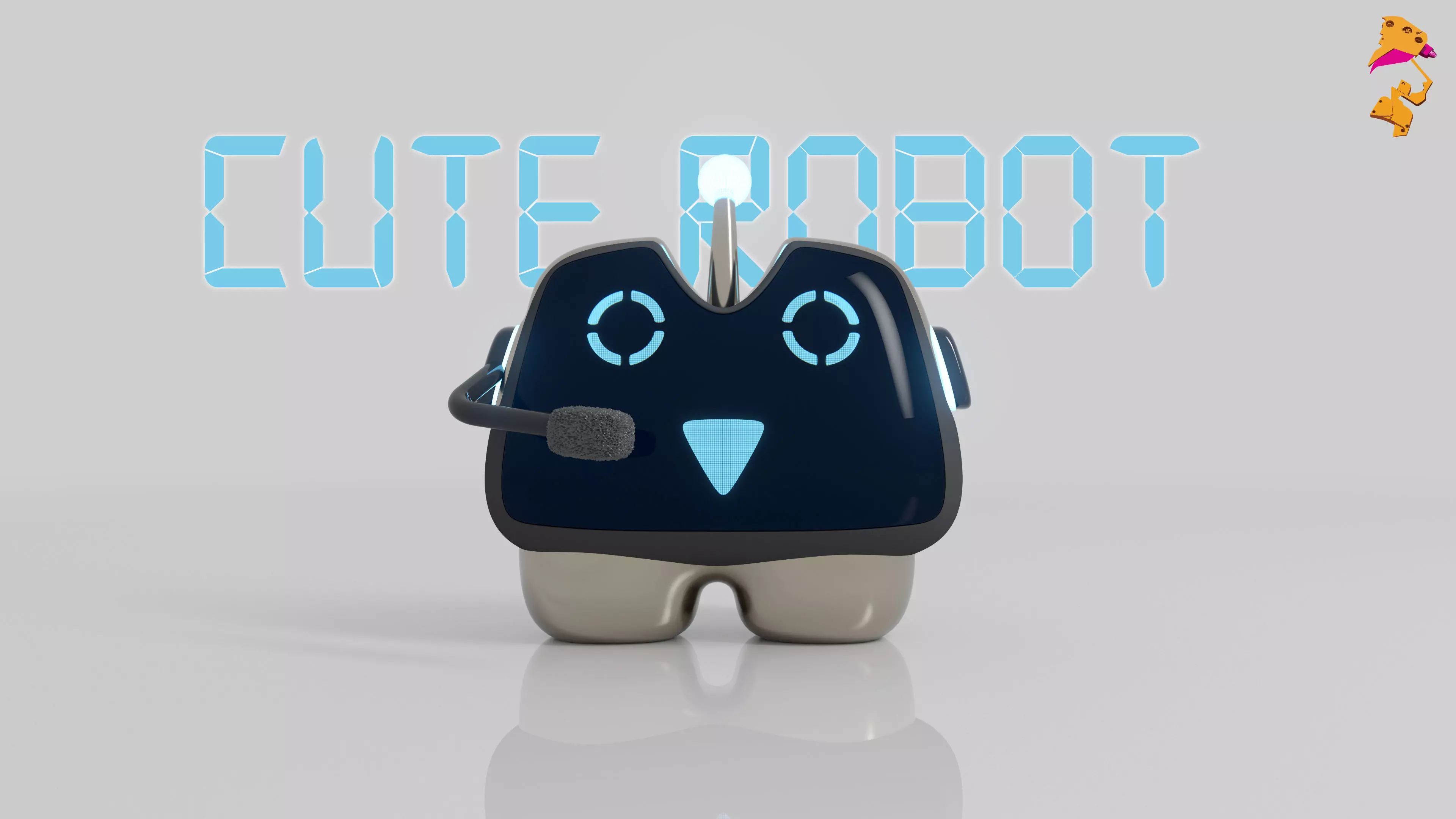 Cute Robot Low-poly 3D model