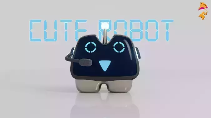 Cute Robot Low-poly 3D model