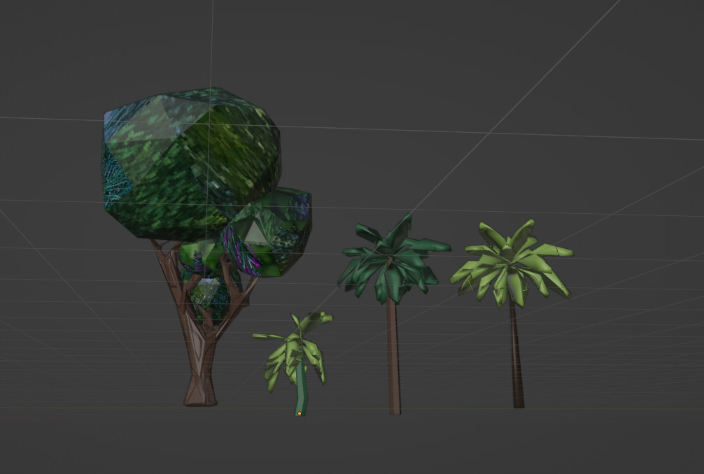 Low poly tree pack with textures Low-poly 3D model_1