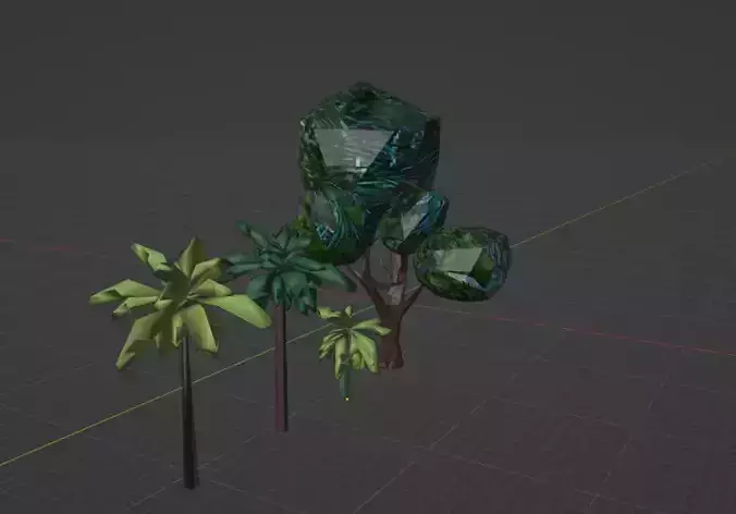 Low poly tree pack with textures