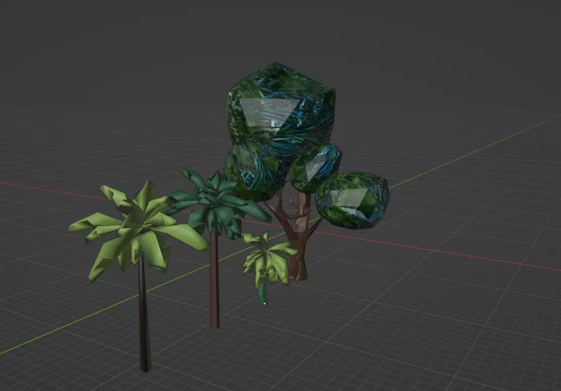 Low poly tree pack with textures Low-poly 3D model_0