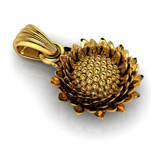 Beautiful Blooming  Flower Pendant Necklace charm Jewelry 3D print model