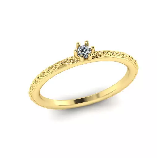 Solitaire ring Model 7383 3D print model_0
