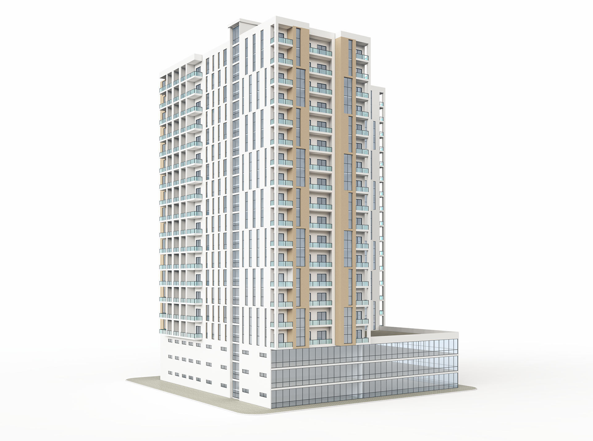Mixed Use Building 1 3D model_1