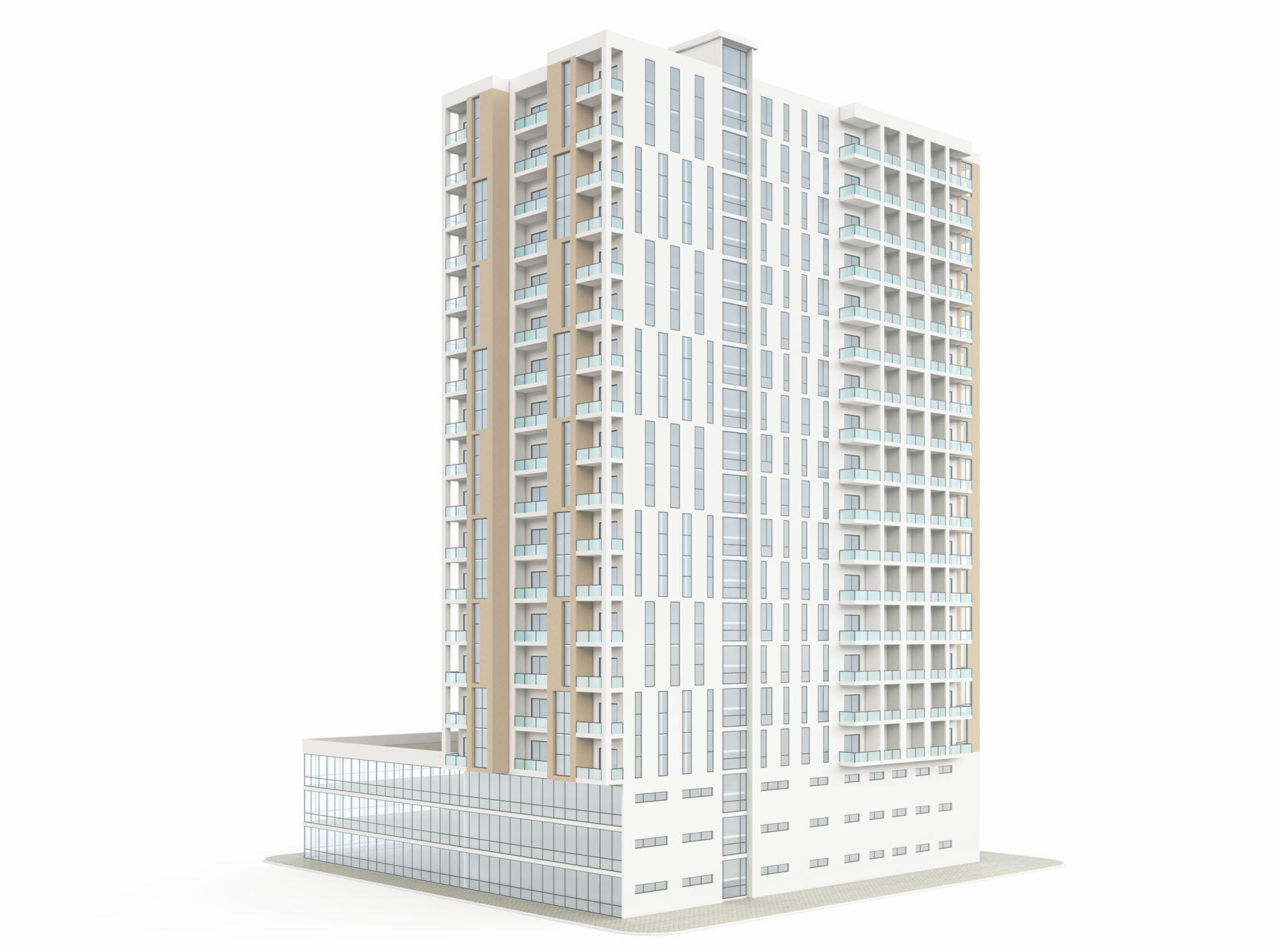 Mixed Use Building 1 3D model_3