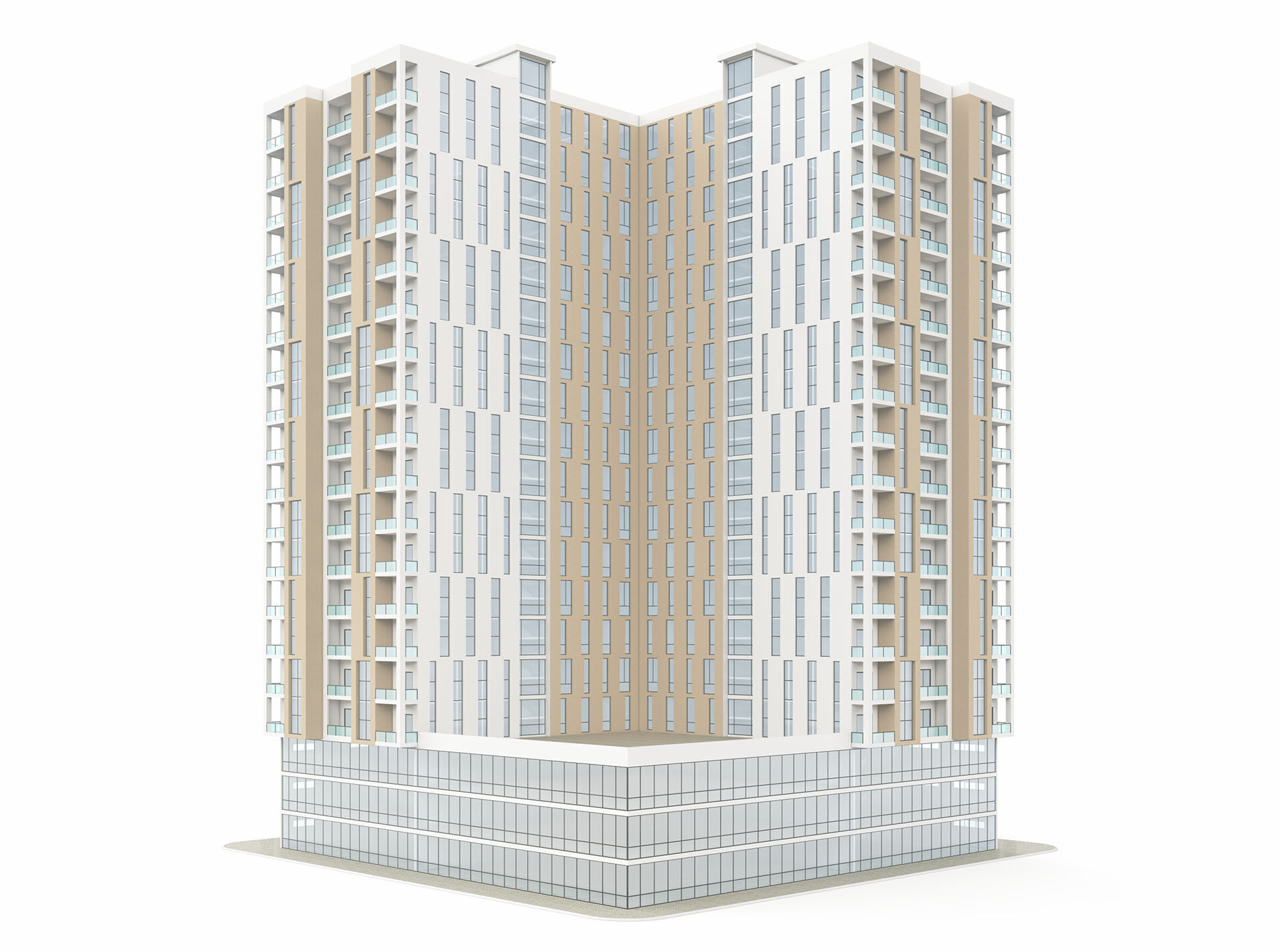 Mixed Use Building 1 3D model_2