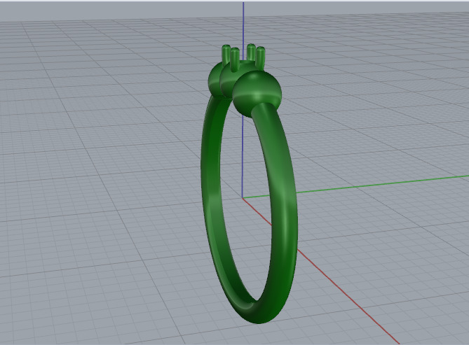 Solitaire ring Model 7379 3D print model_3