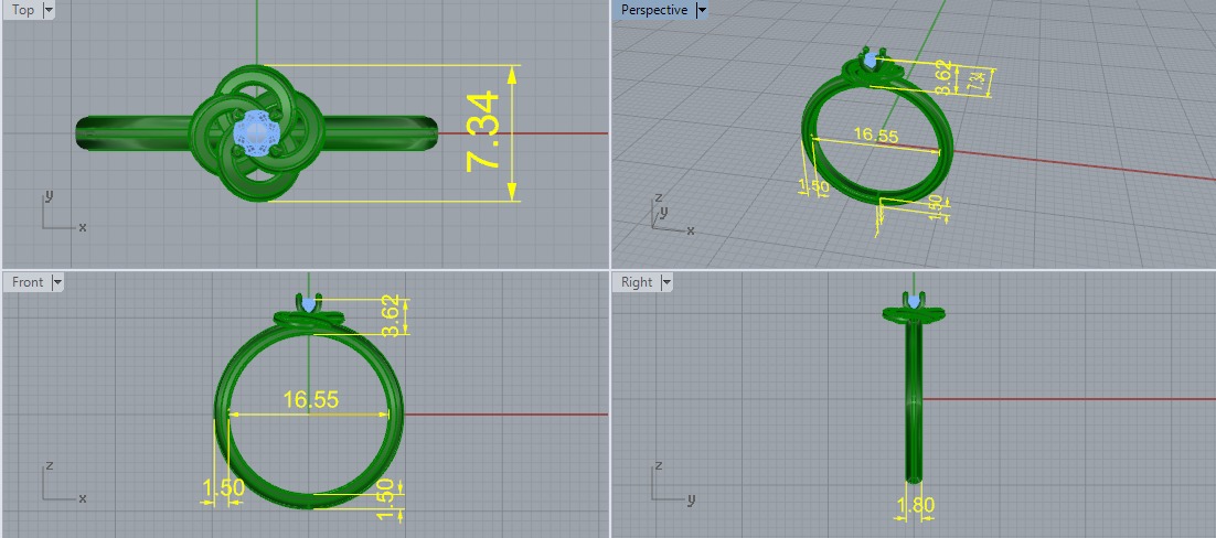 Solitaire ring Model 7377 3D print model_5
