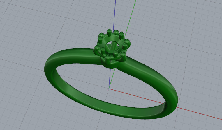 Solitaire ring Model 7364 3D print model_2
