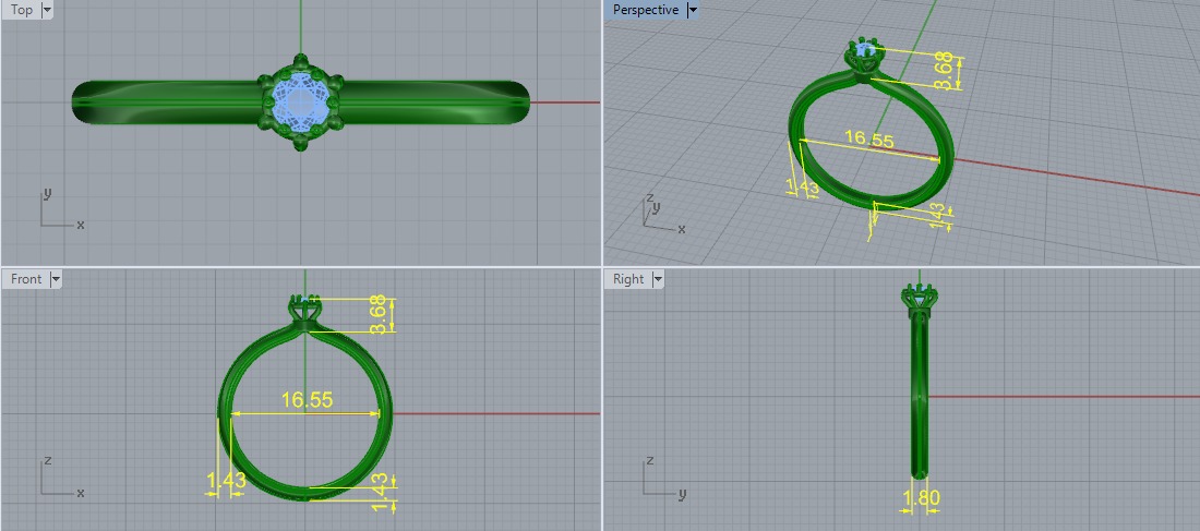 Solitaire ring Model 7364 3D print model_5