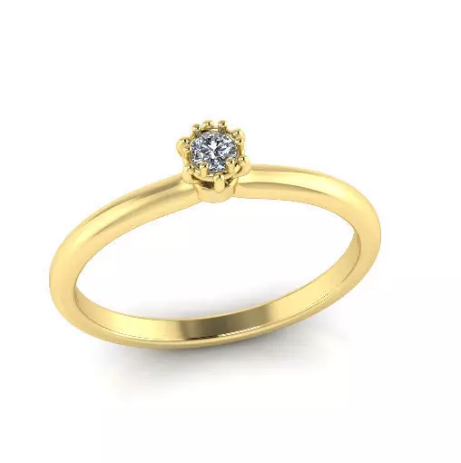 Solitaire ring Model 7364 3D print model_0