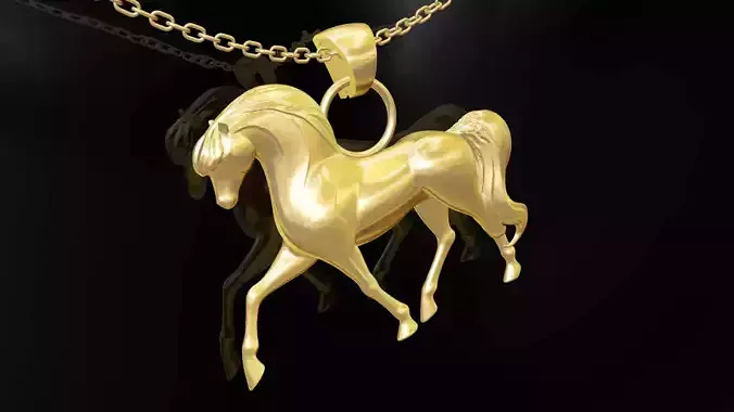Horse gold pendant jewelry