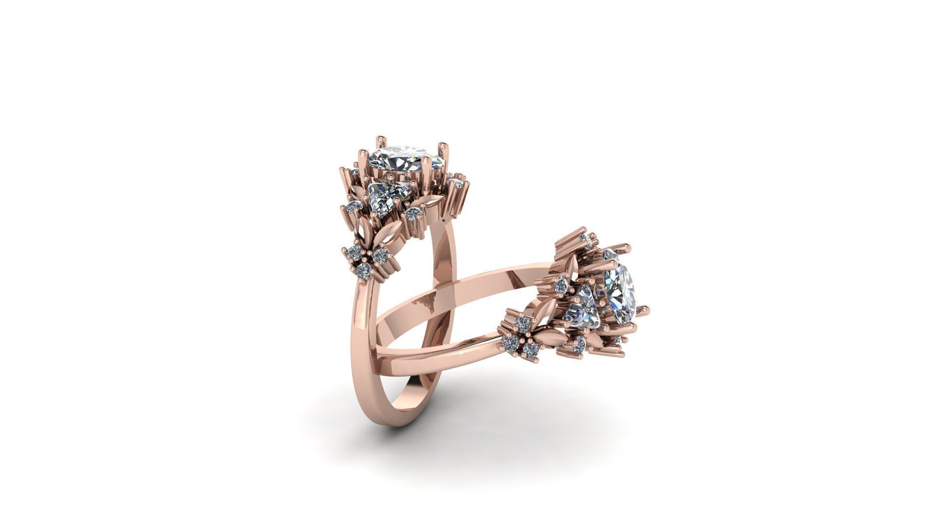 Oval Engagement Ring 3D print model_11