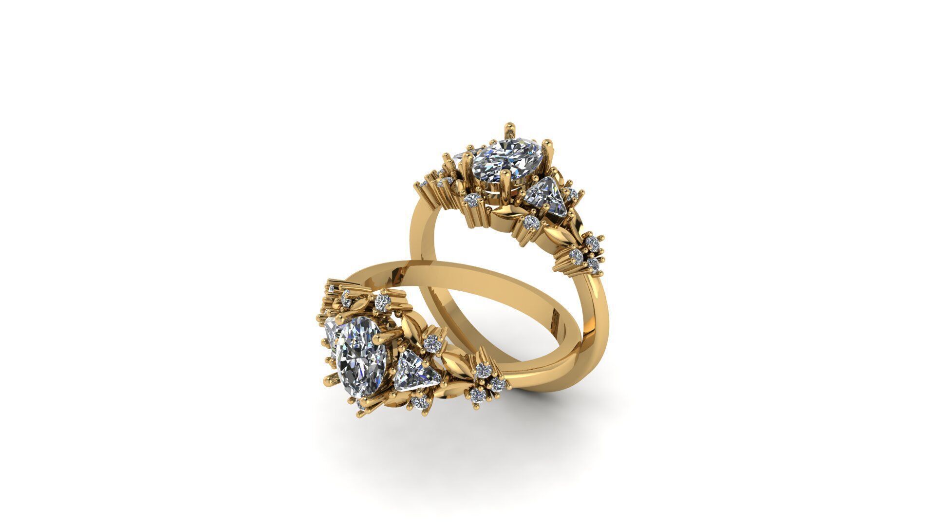Oval Engagement Ring 3D print model_3