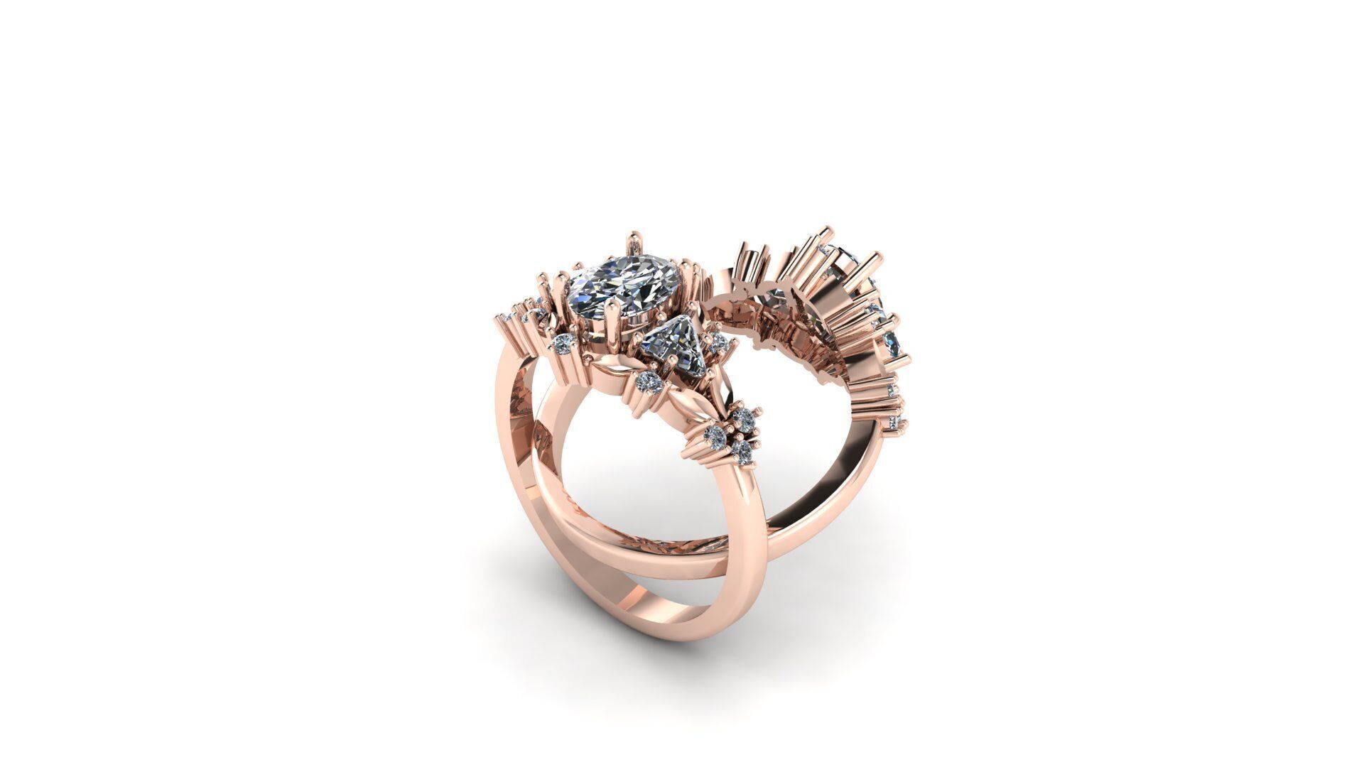 Oval Engagement Ring 3D print model_14