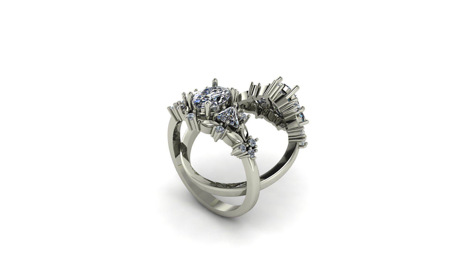 Oval Engagement Ring 3D print model_13