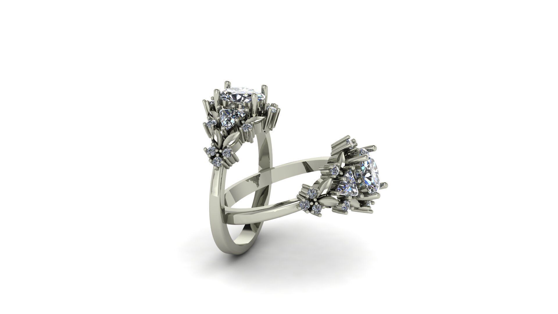 Oval Engagement Ring 3D print model_10