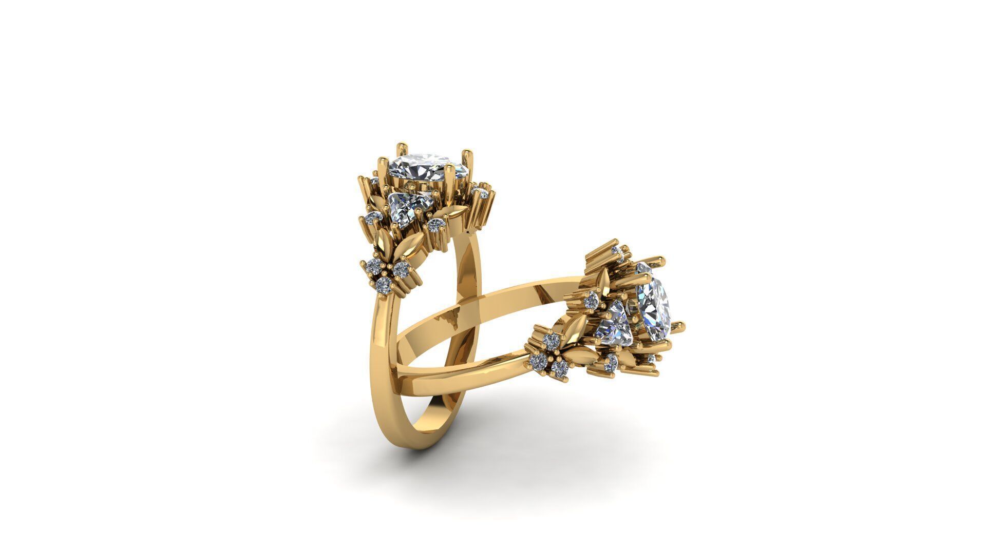 Oval Engagement Ring 3D print model_9