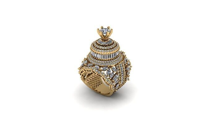 Crown Ring 3D print model