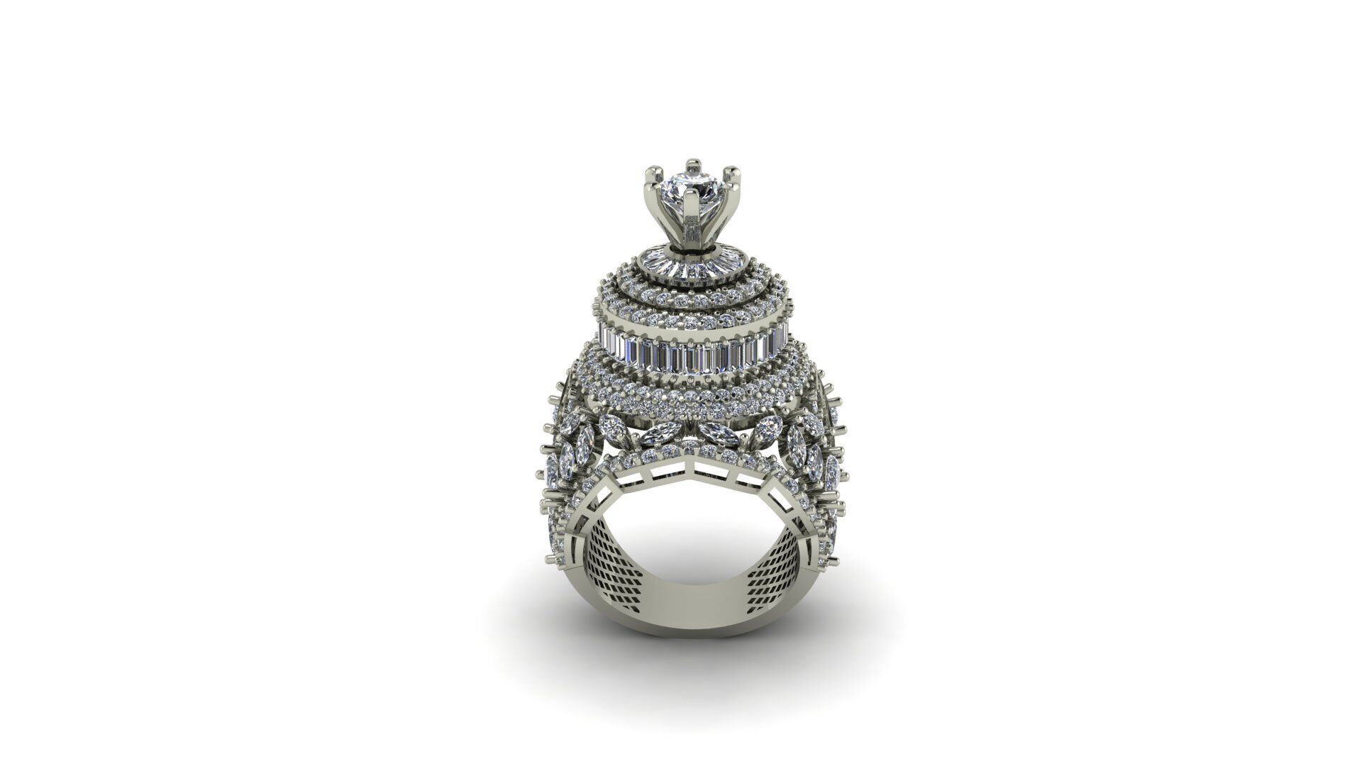 Crown Ring 3D print model_4