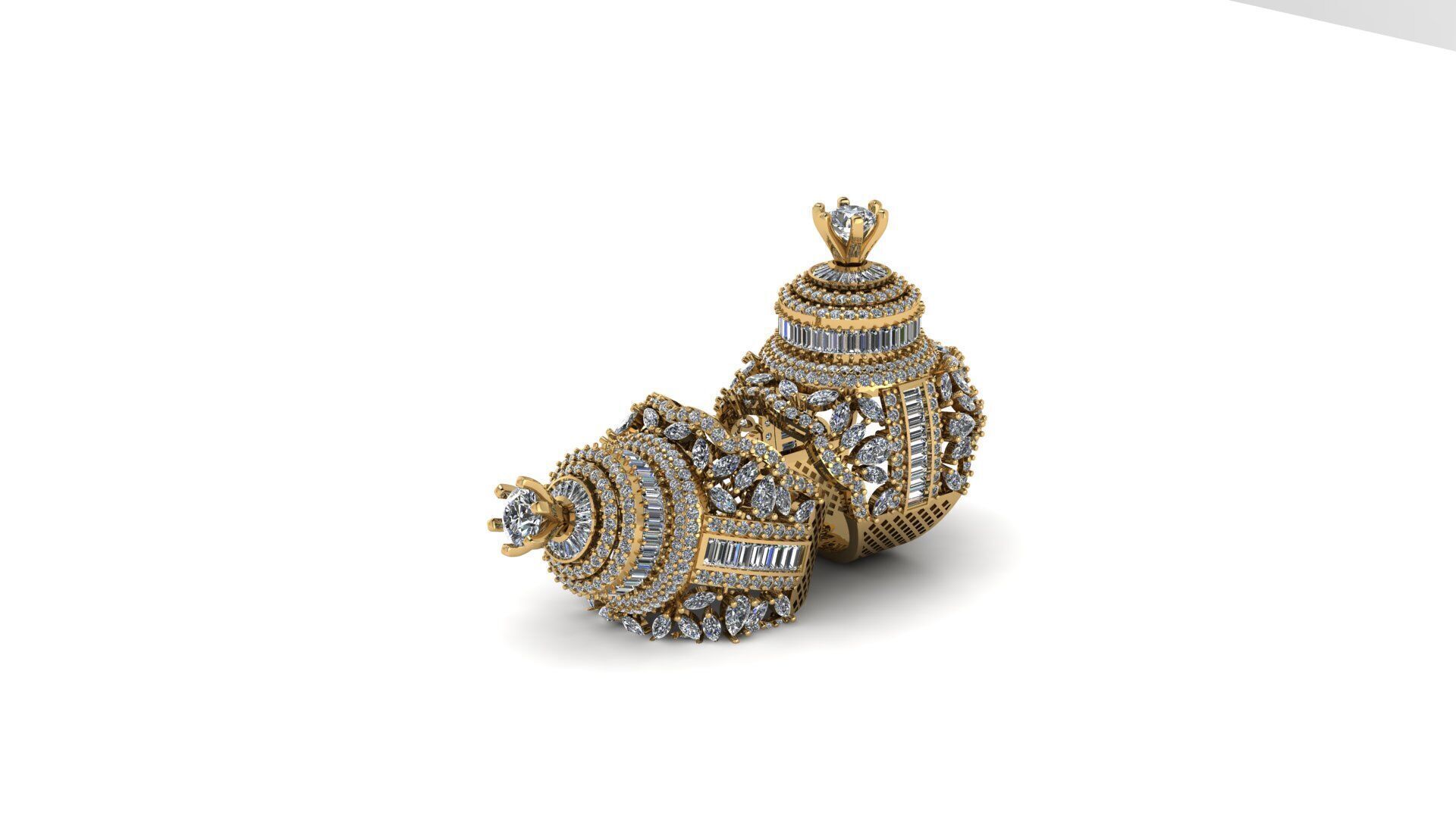 Crown Ring 3D print model_12