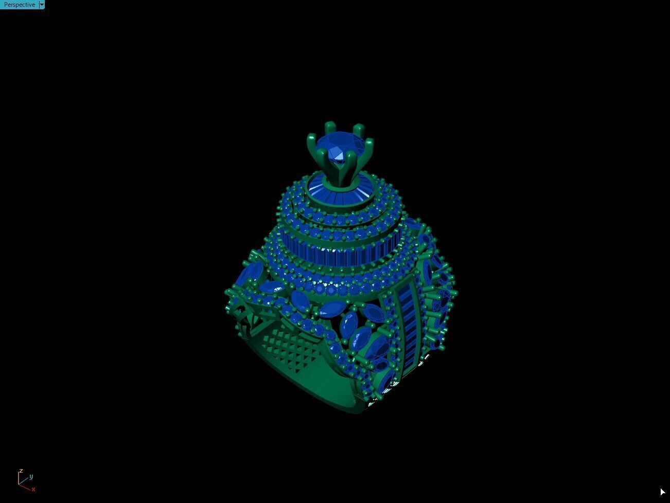 Crown Ring 3D print model_18