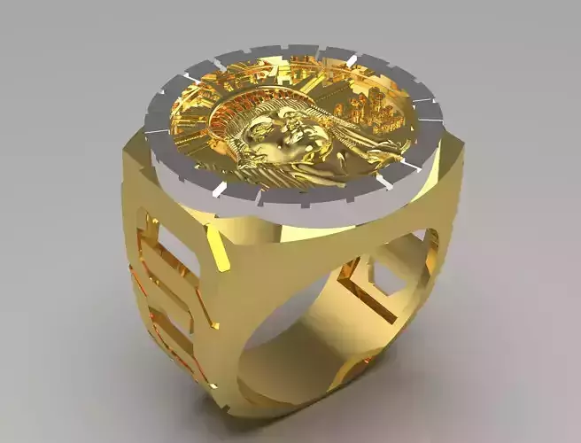 Statue of Liberty gold man ring mr0143