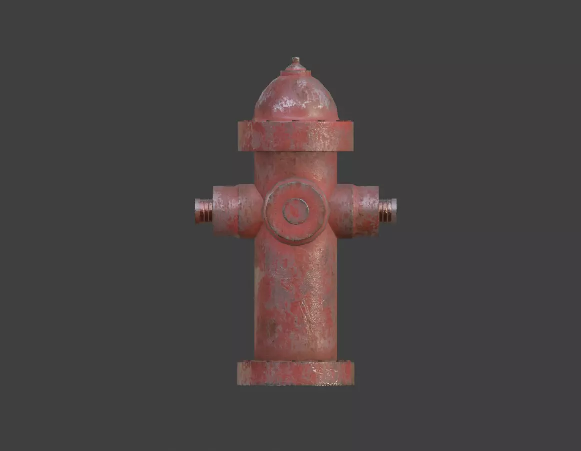 Red Hydrant 3D model_0