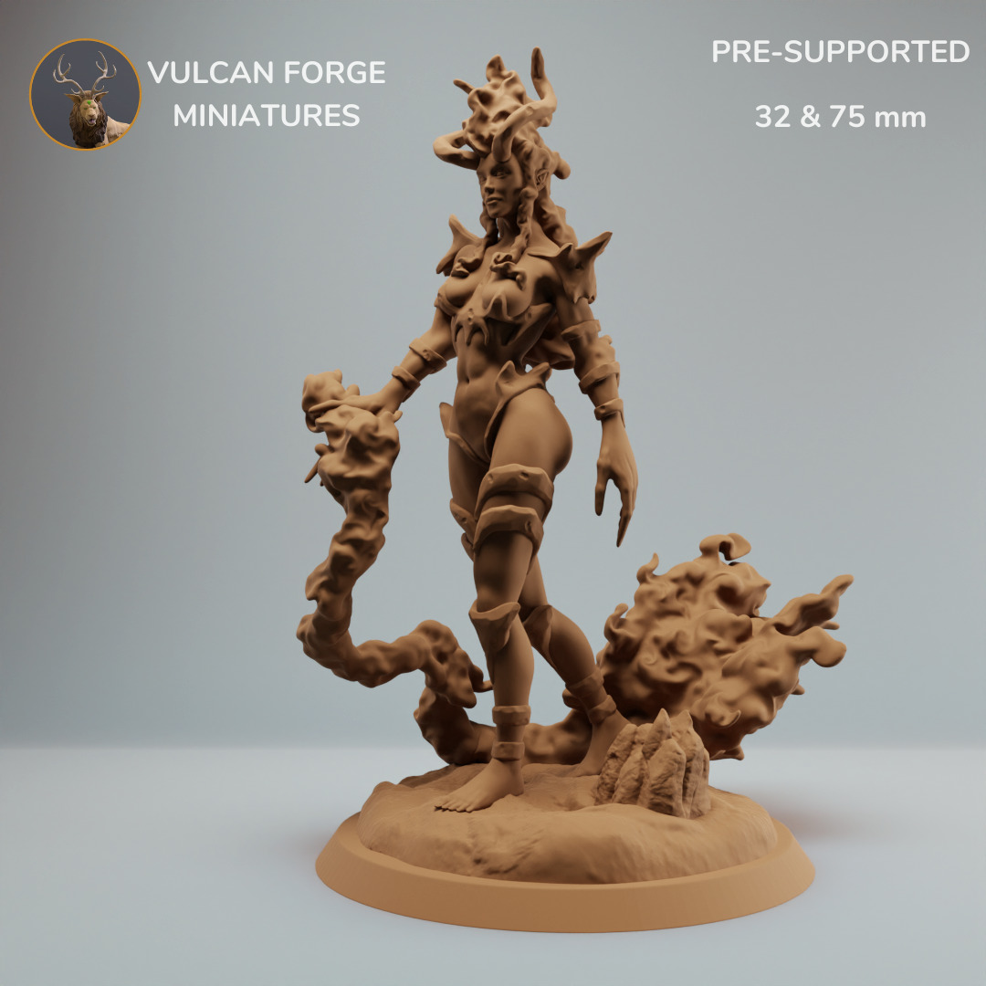 Fire Elementals and Golem Bundle Succubus fire cat 3D print model_2