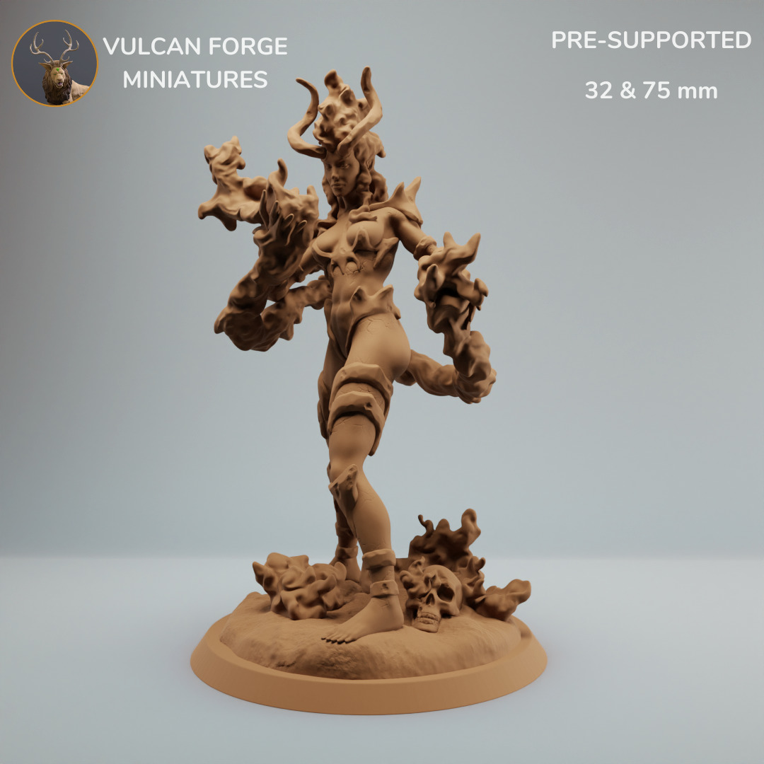 Fire Elementals and Golem Bundle Succubus fire cat 3D print model_10
