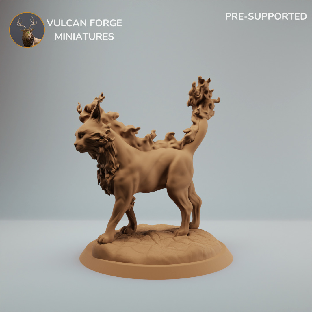 Fire Elementals and Golem Bundle Succubus fire cat 3D print model_6