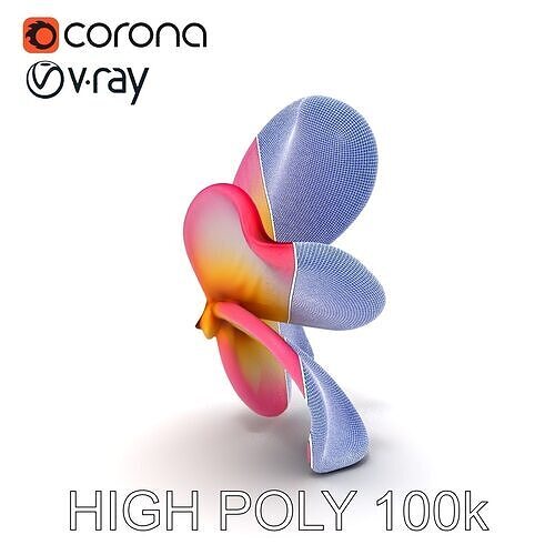 Realistic Plumeria Flower Model Pack Low-poly 3D model