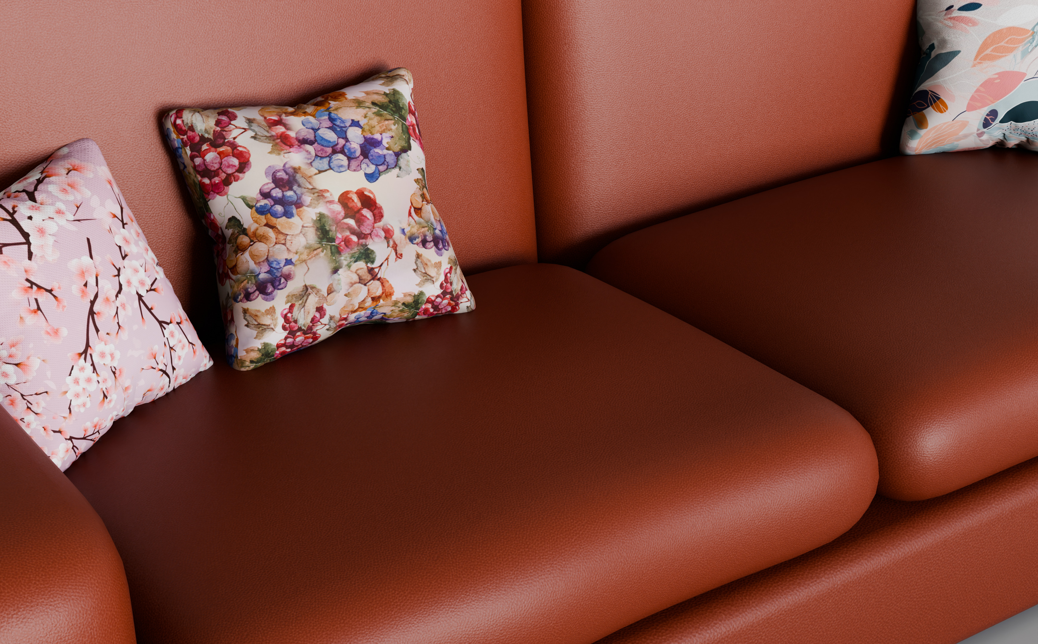 Low Poly Leather Couch  Game Ready 3D Model Low-poly 3D model_4