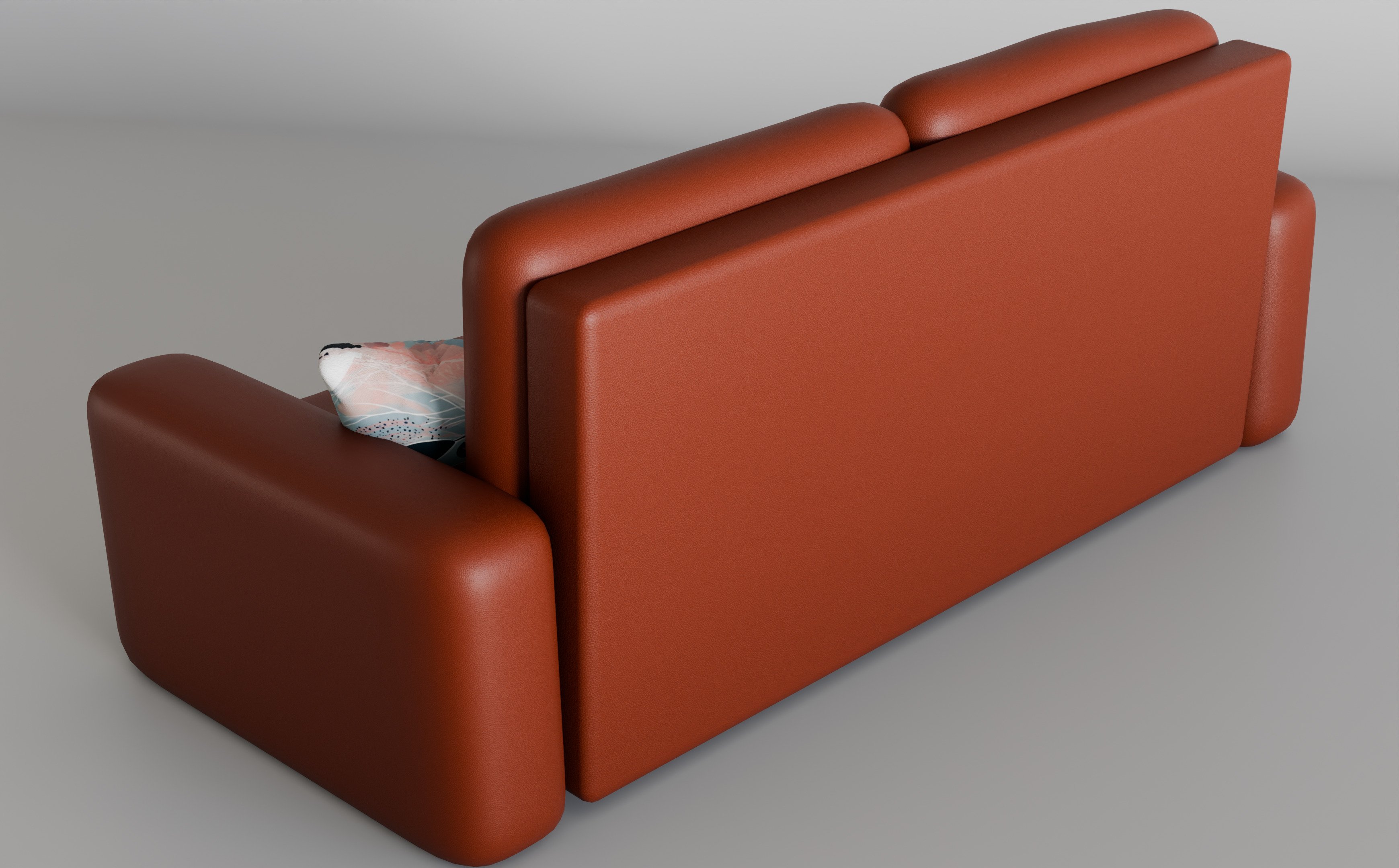 Low Poly Leather Couch  Game Ready 3D Model Low-poly 3D model_3